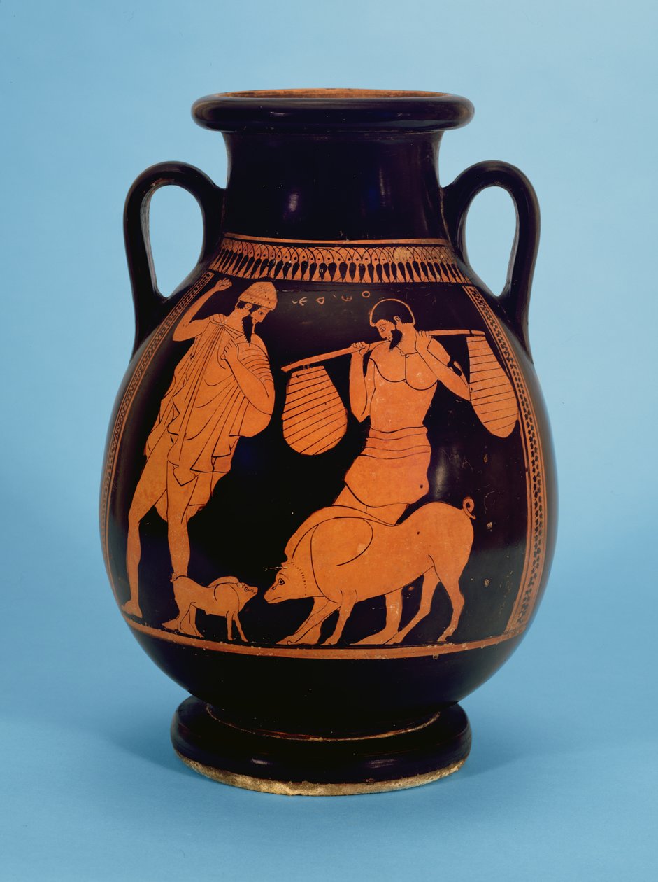 Attic rødfigur pelike: griser, svinegjerde og Odysseus, av grisemaleren, 470-60 f.Kr. av Unbekannt Unbekannt