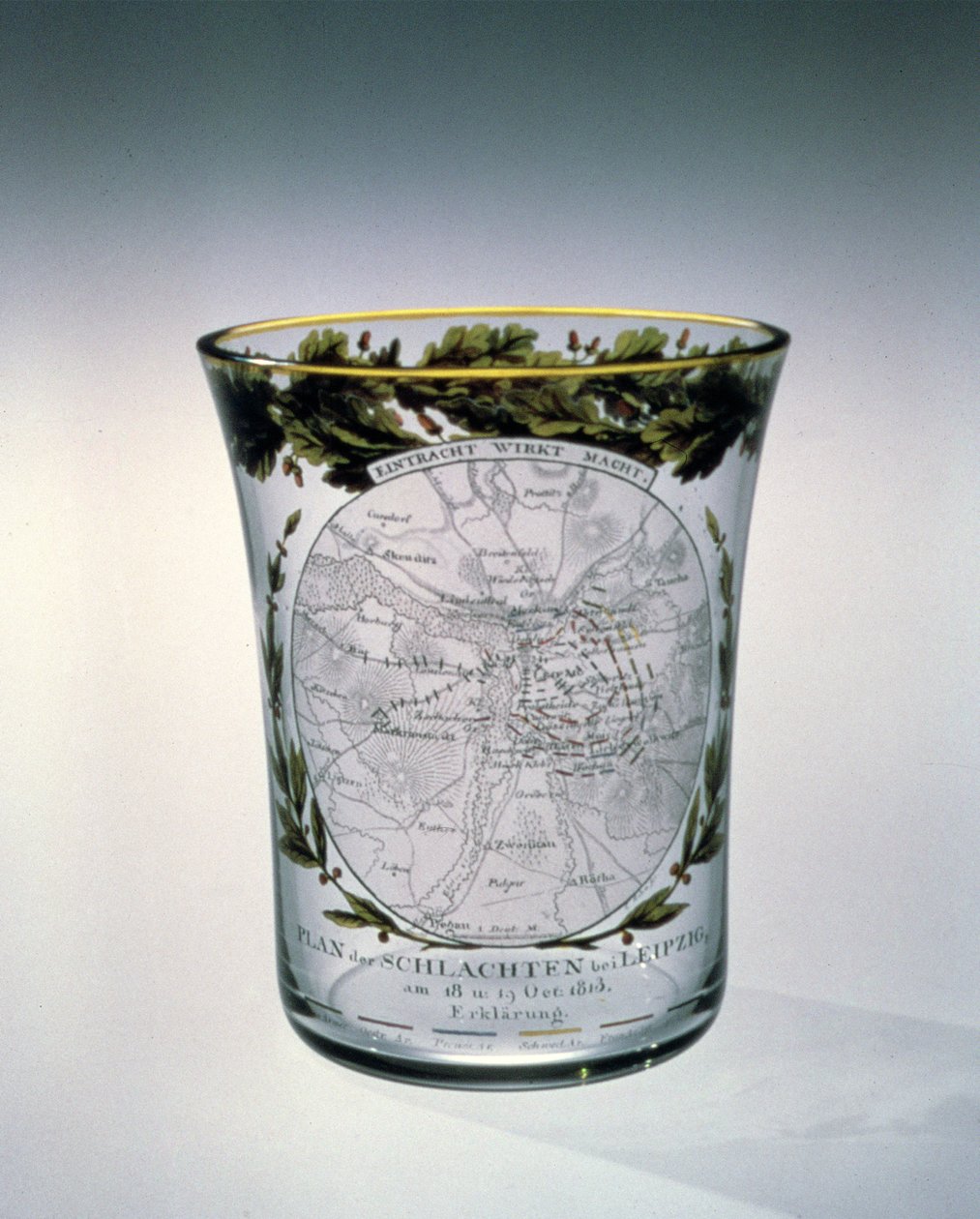 Blåst, beiset og emaljert beger dekorert av Samuel Mohn, 1813-14 av Unbekannt Unbekannt