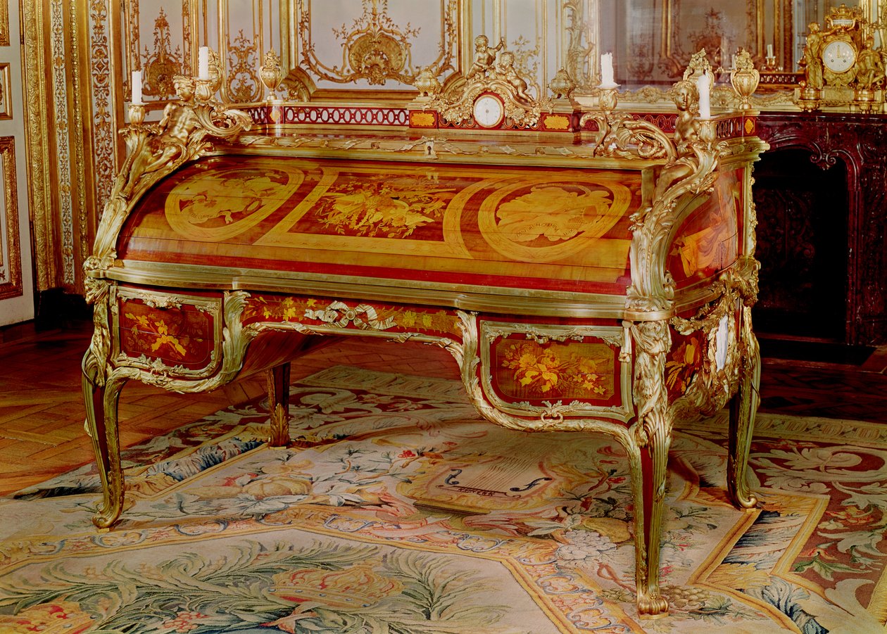 Bureau du Roi av Oeben og Riesen, intarsia og ormolu, 1760-69 av Unbekannt Unbekannt