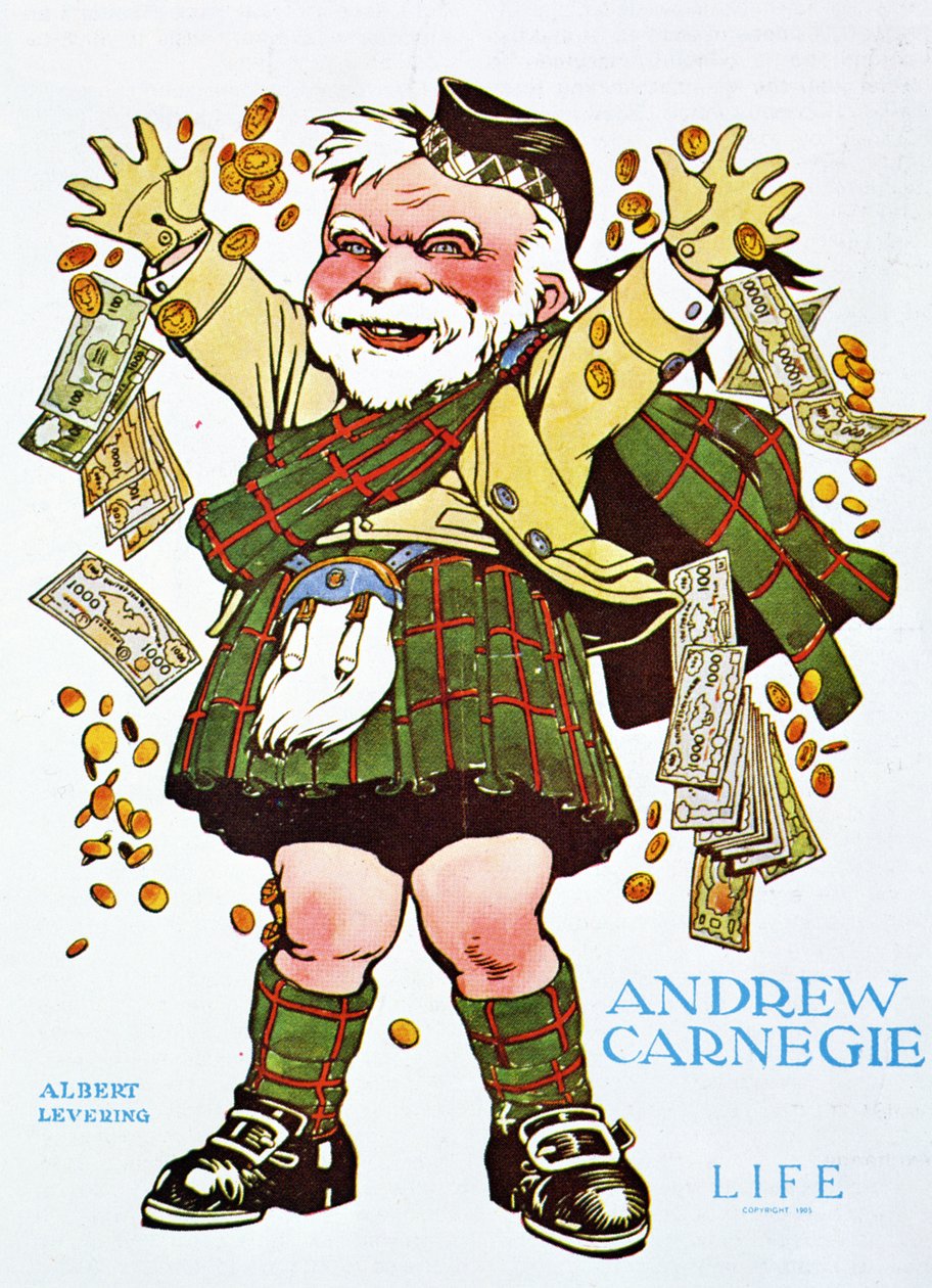Tegneserie av Andrew Carnegie fra Life Magazine av Unbekannt Unbekannt