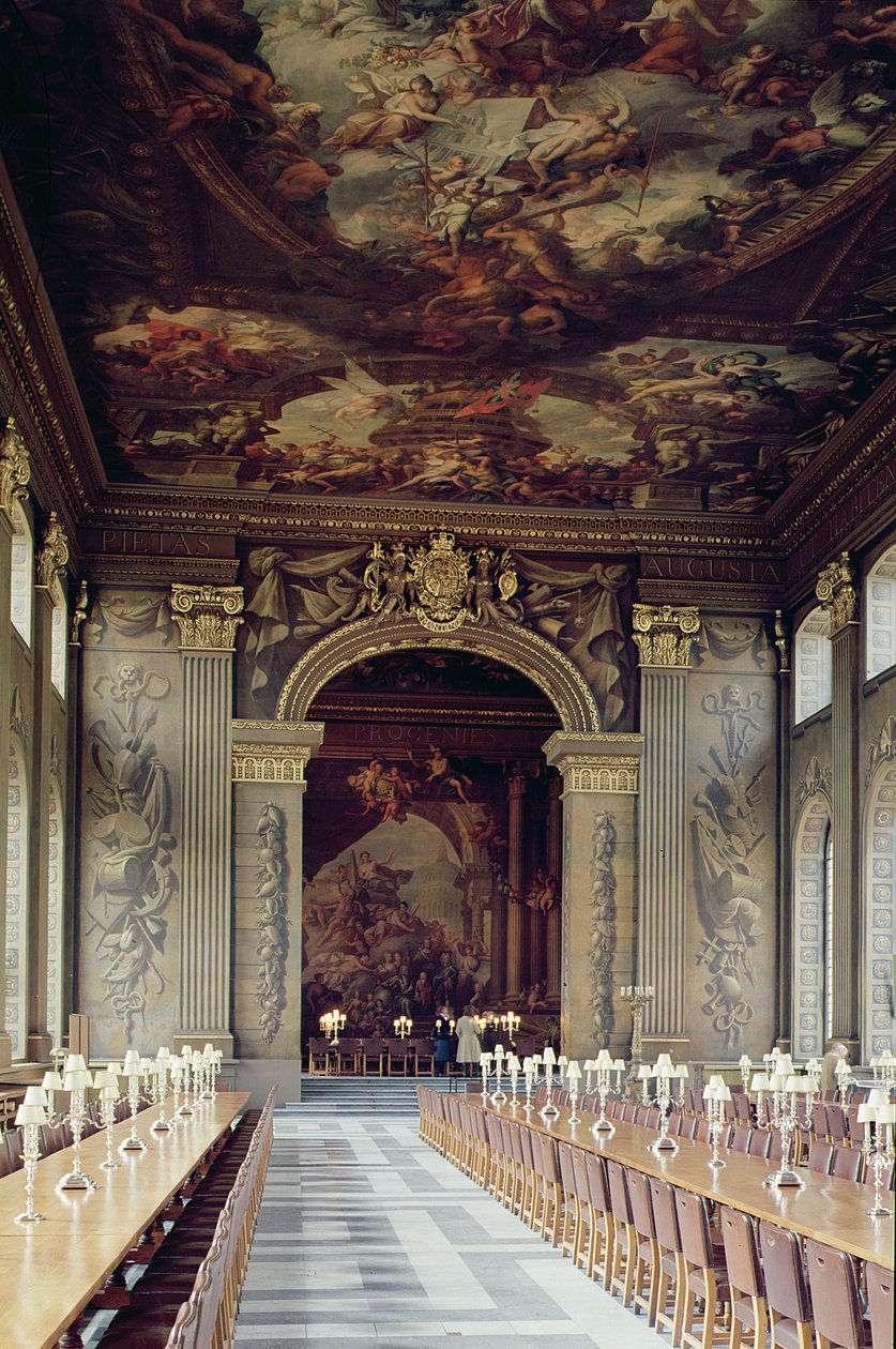 Tak ved inngangen til Painted Hall, Old Royal Naval College, Greenwich, London av Unbekannt Unbekannt