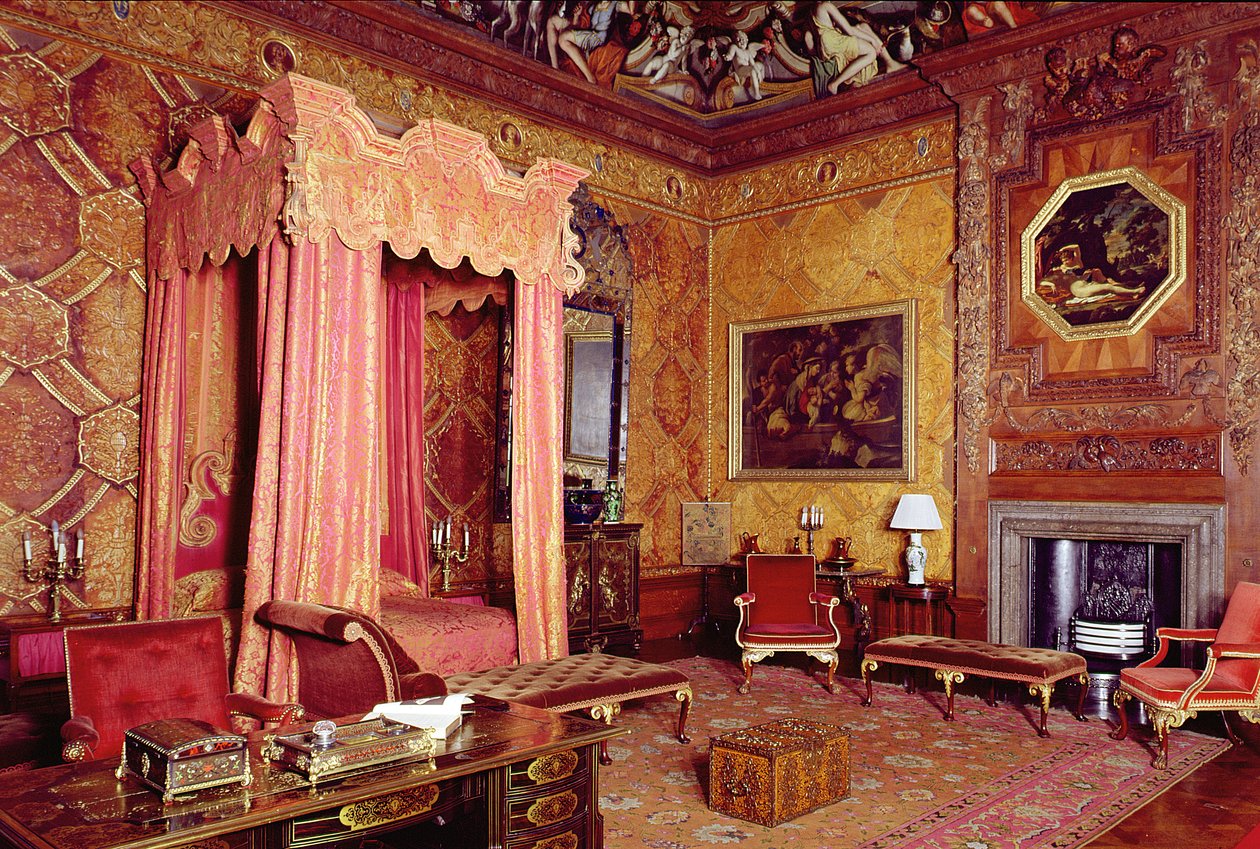 Chatsworth House, State bedroom 1687-1707, Derbyshire, Storbritannia av Unbekannt Unbekannt