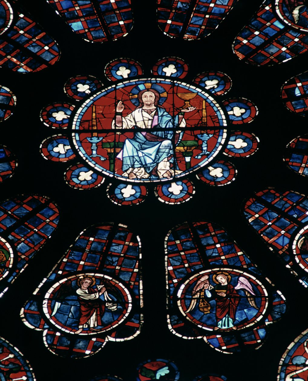Kristus i Majestet; sørrosevindu, c.1226 av Unbekannt Unbekannt