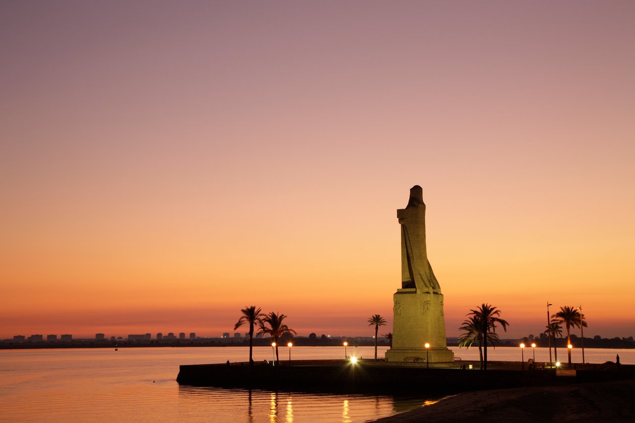 Columbus-monumentet skulpturert av Gertrude V. Whitney ved Punta del Sebo nær Huelva, Huelva-provinsen, Andalusia, Sør-Spania. av Unbekannt Unbekannt