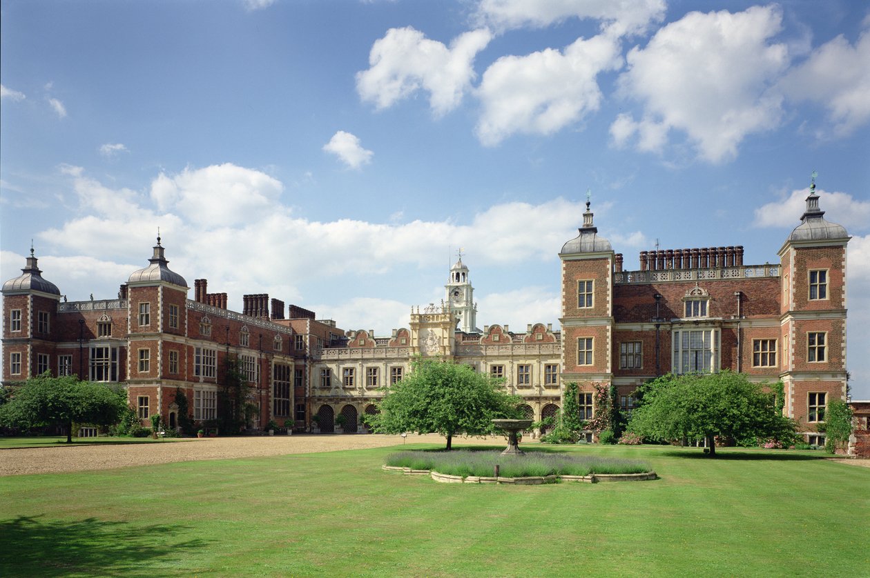 Eksteriør av Hatfield House, Hertfordshire, bygget 1607-12 av Unbekannt Unbekannt