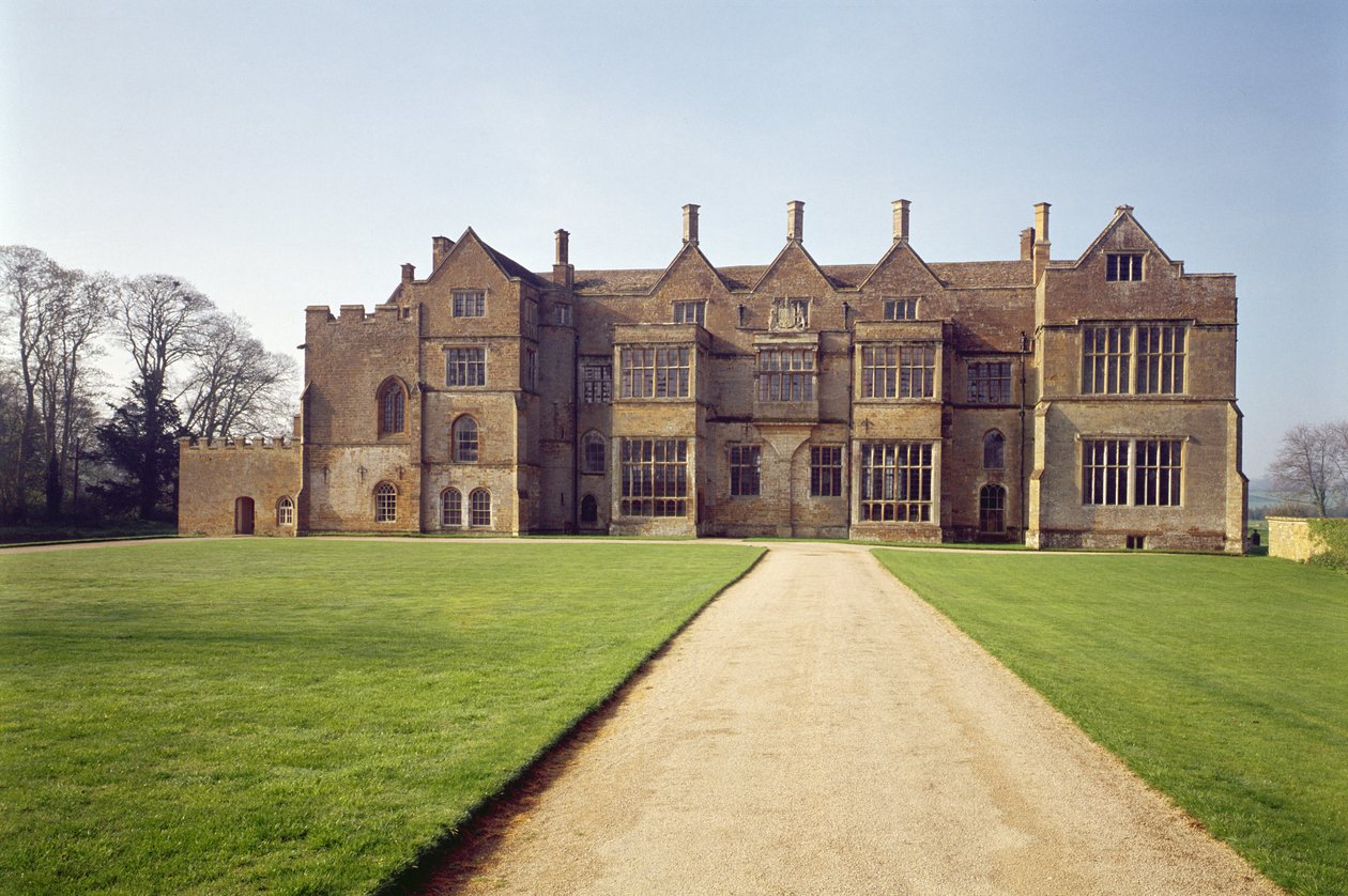 Utvendig utsikt over Broughton castle, Oxfordshire av Unbekannt Unbekannt