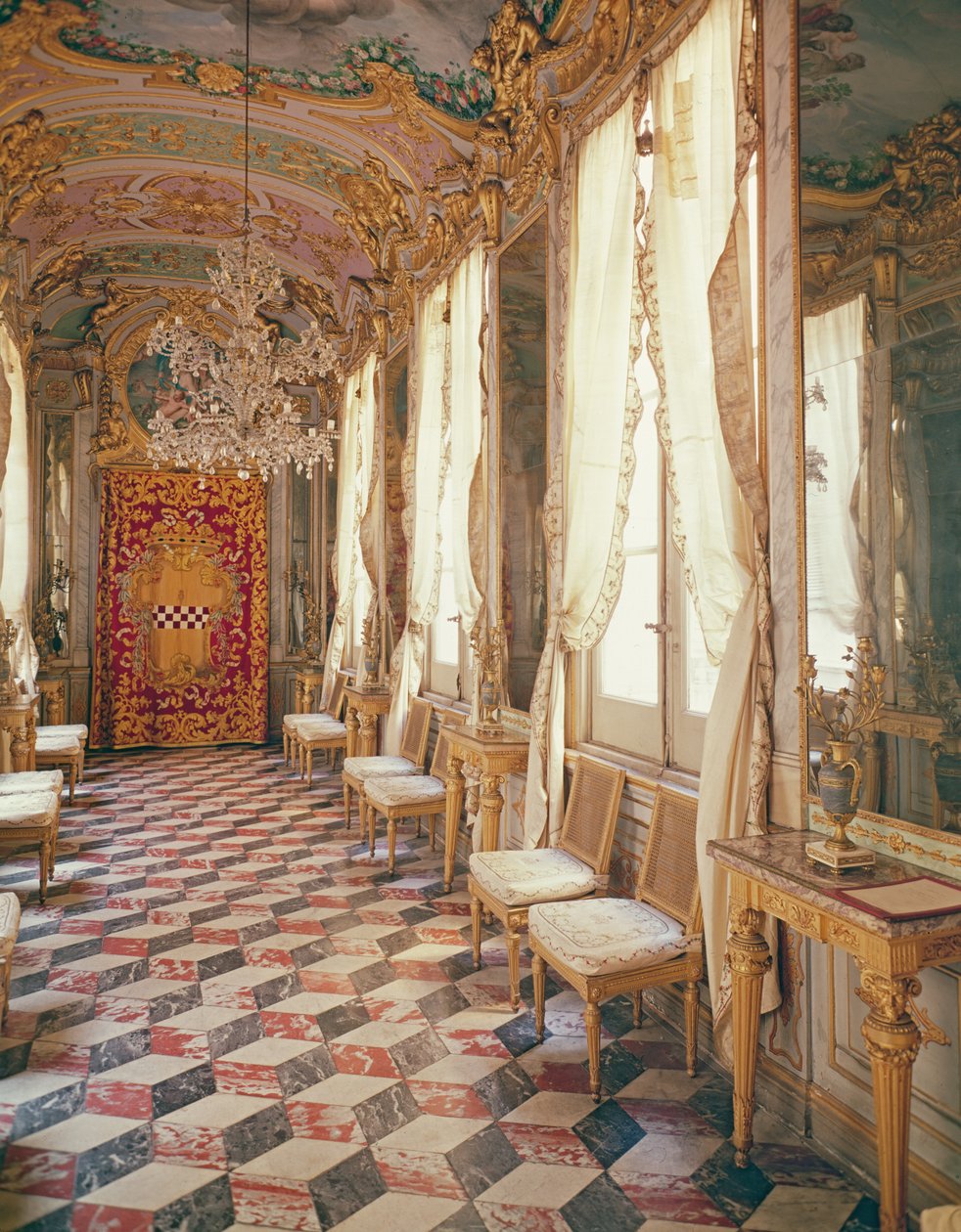 Gallery of Mirrors med fresker av Lorenzo de Ferrari, Palazzo Spinola, Genova, Italia av Unbekannt Unbekannt