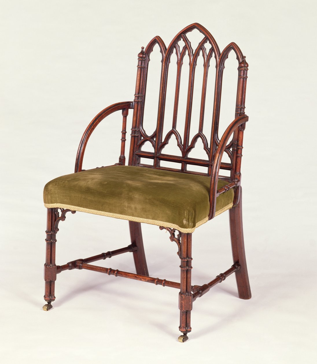 George III mahogni lenestol i gotisk stil, på samme måte som Robert Manwaring, ca. 1765 av Unbekannt Unbekannt
