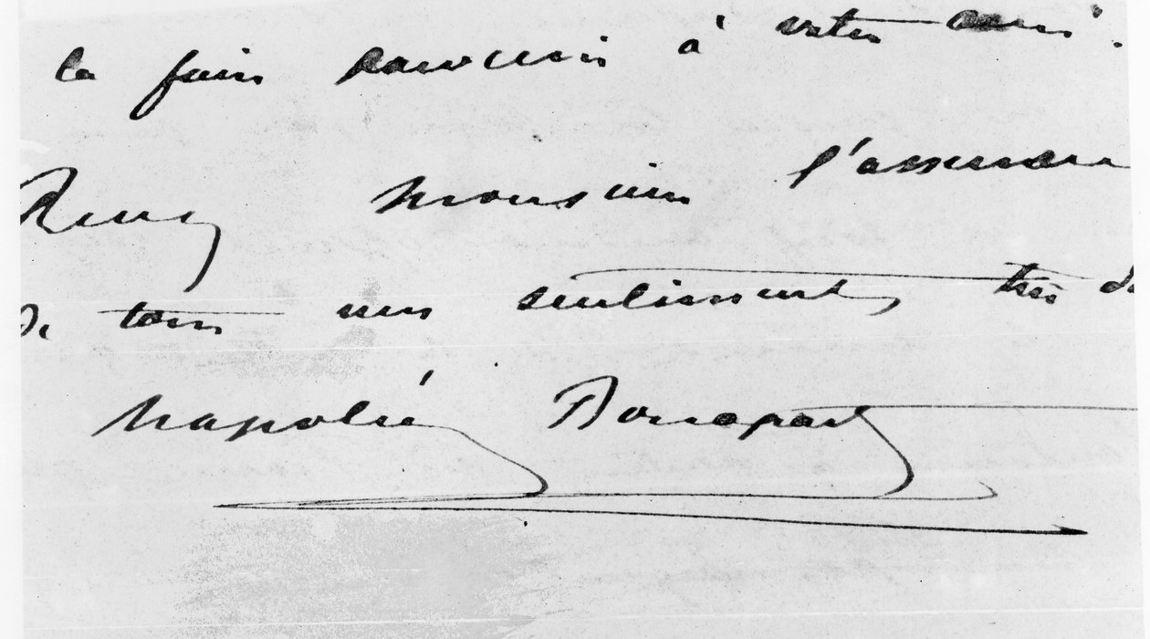 Håndskrift og signatur av Napoleon Bonaparte (1769-1821) (penn og blekk på papir) av Unbekannt Unbekannt