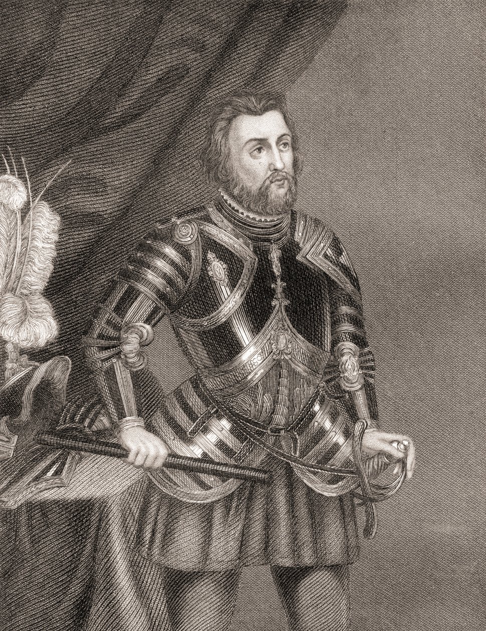 Hernán Cortés de Monroy y Pizarro, fra History of The Conquest of Mexico, utgitt 1850 av Unbekannt Unbekannt