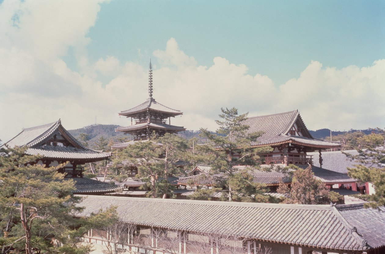 Horyu-ji-tempelet, Nara Prefecture, Japan, bygget i 607 e.Kr av Unbekannt Unbekannt