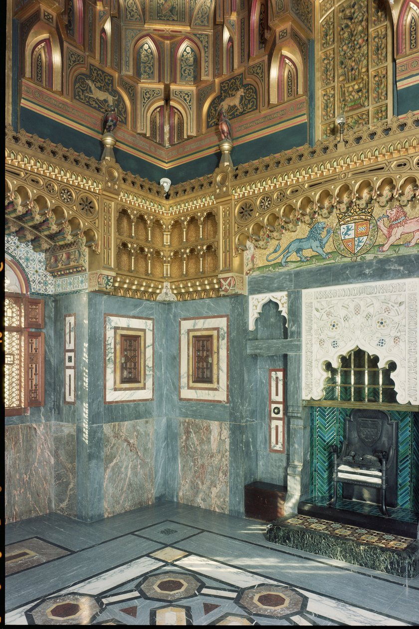 Interiør, Cardiff Castle, Wales, bygget ca. 1875 av Unbekannt Unbekannt