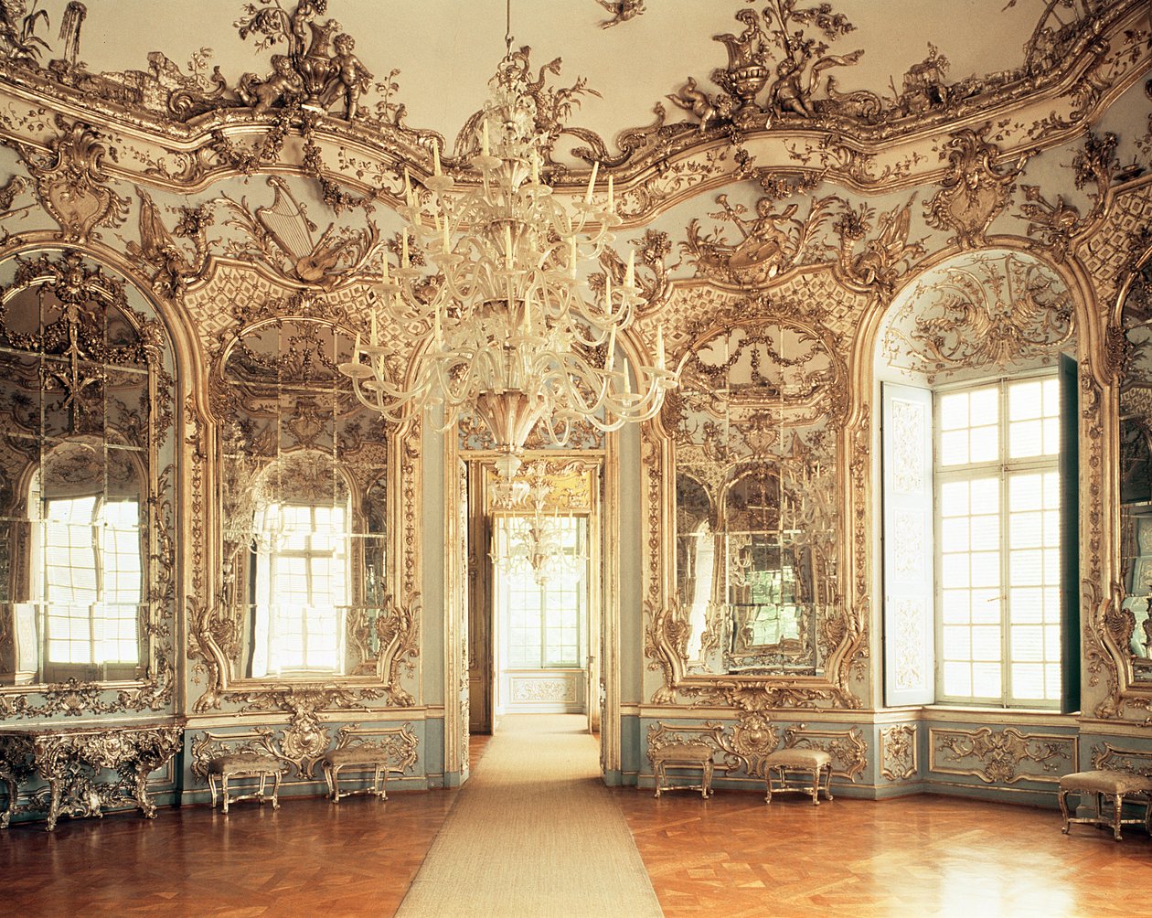 Interiør i Mirror Saloon designet av Francois Cuvillies, 1734-39 (se også 114790) av Unbekannt Unbekannt
