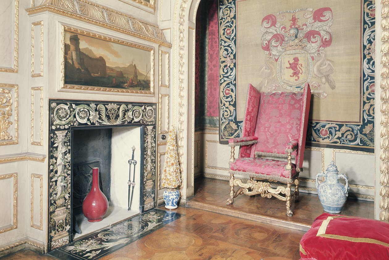 Interiør i Queens Closet, Ham House, Surrey av Unbekannt Unbekannt