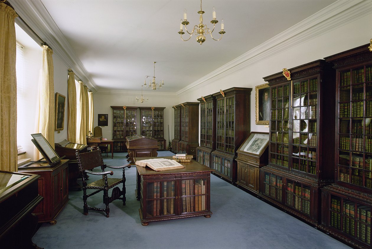 Innvendig utsikt over Pepys Library, Magdalene College, Cambridge av Unbekannt Unbekannt