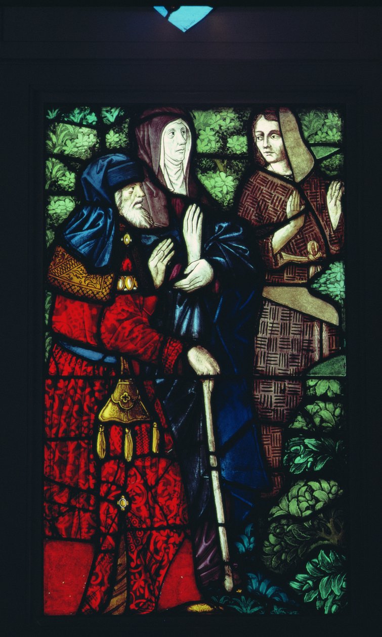 Døperen Johannes tar avskjed med foreldrene sine, glassmalerier fra 1500-tallet av Unbekannt Unbekannt