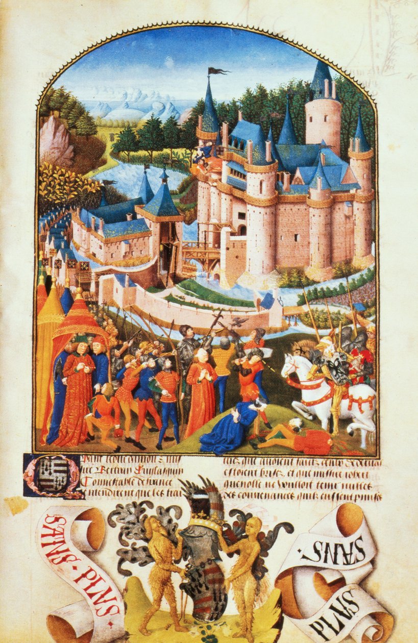 Ms 8266 f.281 Beleiring av Chateau of Derval av Pierre La Baud av Unbekannt Unbekannt