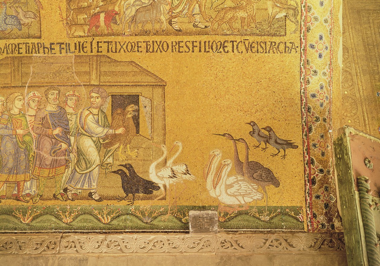 Noah tar med dyrene inn i arken, mosaikk i vestibylen til San Marco, Venezia av Unbekannt Unbekannt