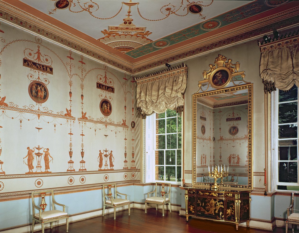 Osterley Park, The Etruscan Room, bygget av Robert Adam (1728-92) startet i 1761, Middlesex, Storbritannia av Unbekannt Unbekannt