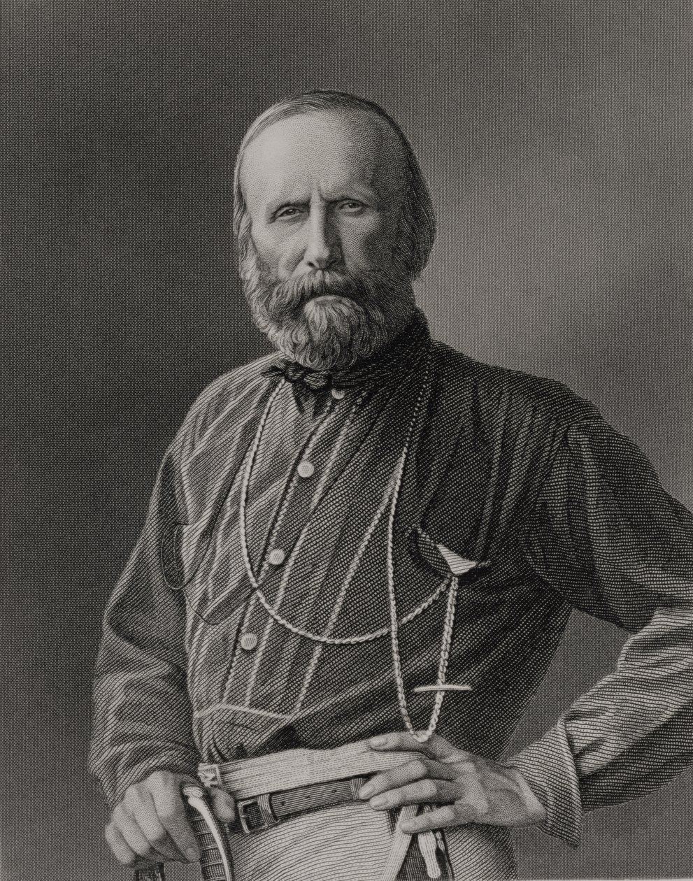 Portrett av Giuseppe Garibaldi (1807-82) gravert av William Holl (1807-71) fra et fotografi, pub. av William Mackenzie av Unbekannt Unbekannt