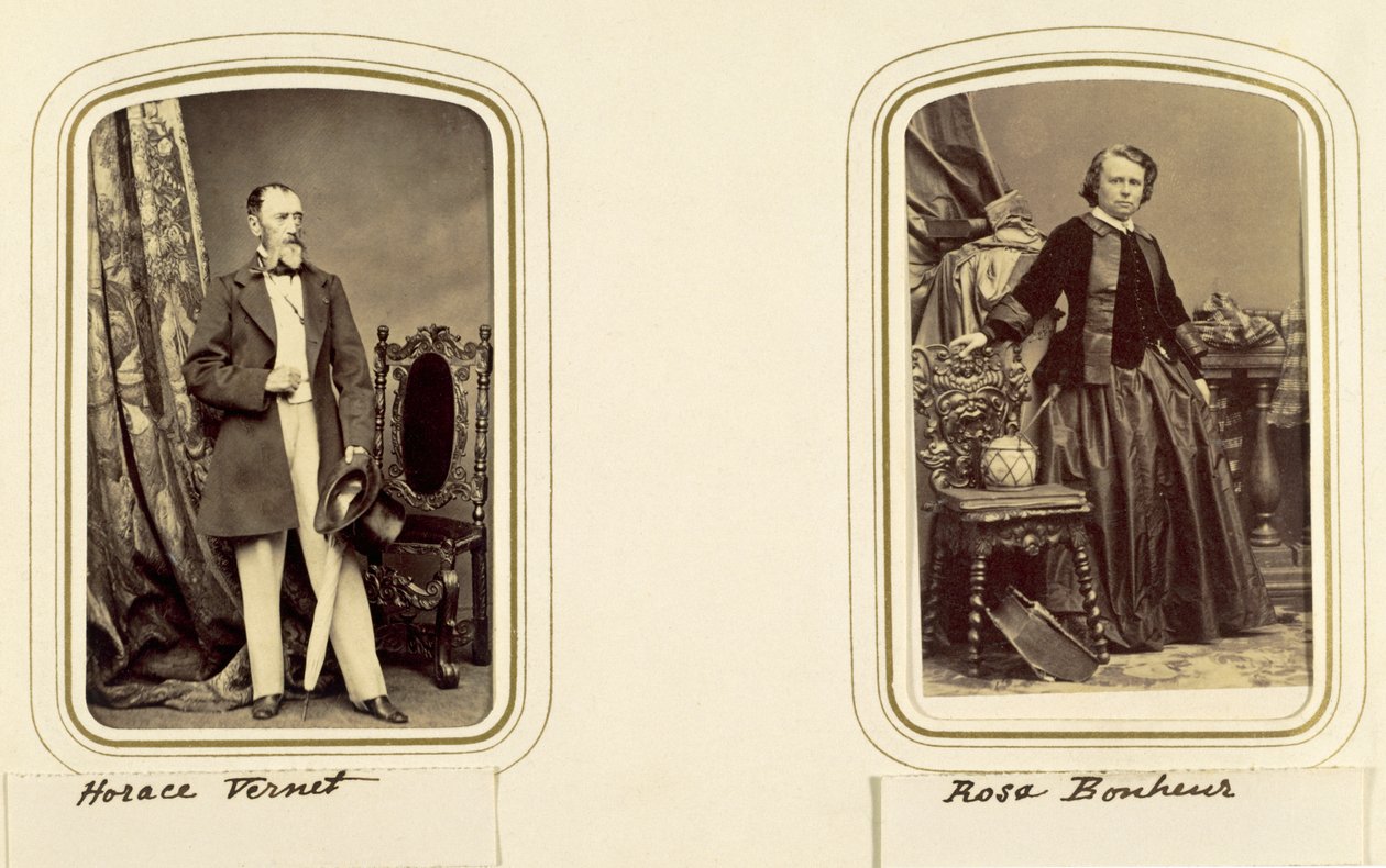 Portretter av Horace Vernet og Rosa Bonheur (sepia-bilde) av Unbekannt Unbekannt