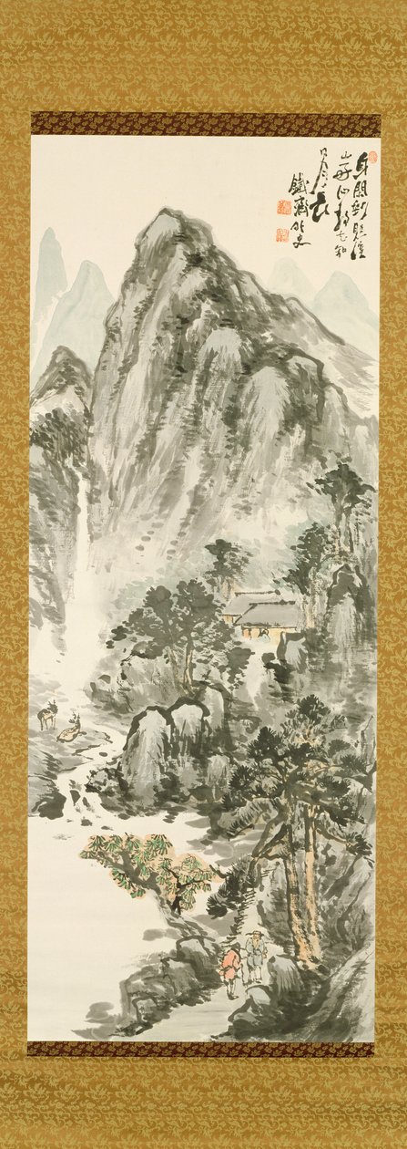 Retreat in the mountains av Tessai Tomioka (1836-1924), (farget treblokktrykk) av Unbekannt Unbekannt