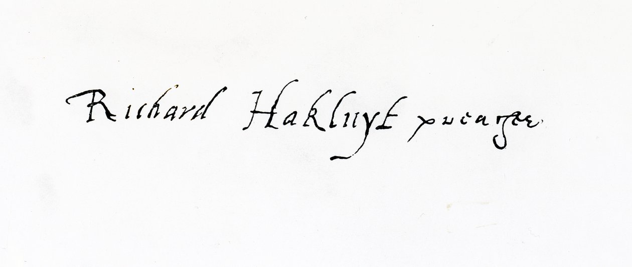 Signatur av Richard Hakluyt (ca. 1552-1616) av Unbekannt Unbekannt