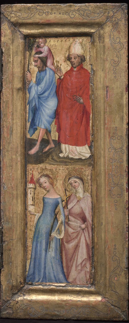 St. Christopher og St. Erasmus, St. Barbara og en annen kvinnelig helgen av Unbekannt Unbekannt