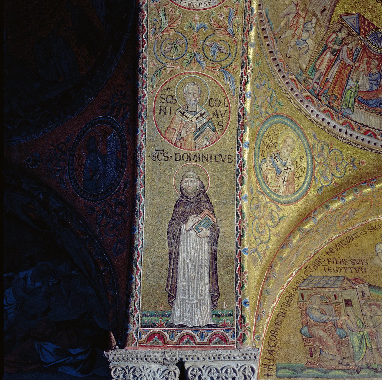 St. Dominic og St. Nicholas, mosaikk i atriumet til San Marco-basilikaen (se også 60046-7) av Unbekannt Unbekannt