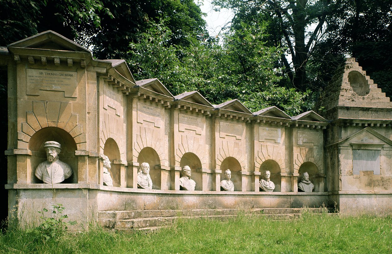 Stowe, William Kent (1684–1748), Temple of British Worthies, ca. 1735, Buckinghamshire, Storbritannia av Unbekannt Unbekannt