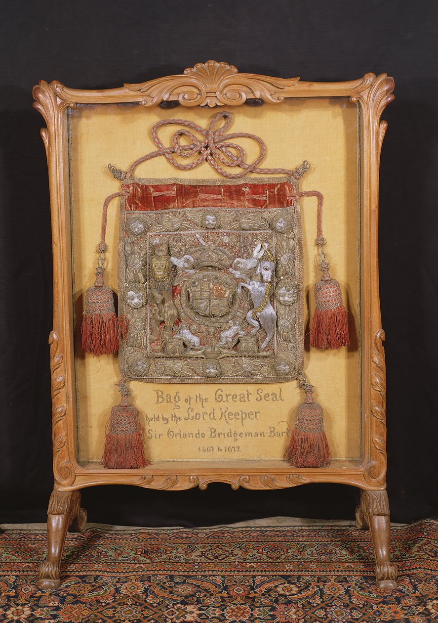 The Bag of the Great Seal, holdt av Lord Keeper, Sir Orlando Bridgeman (1667-72) av Unbekannt Unbekannt