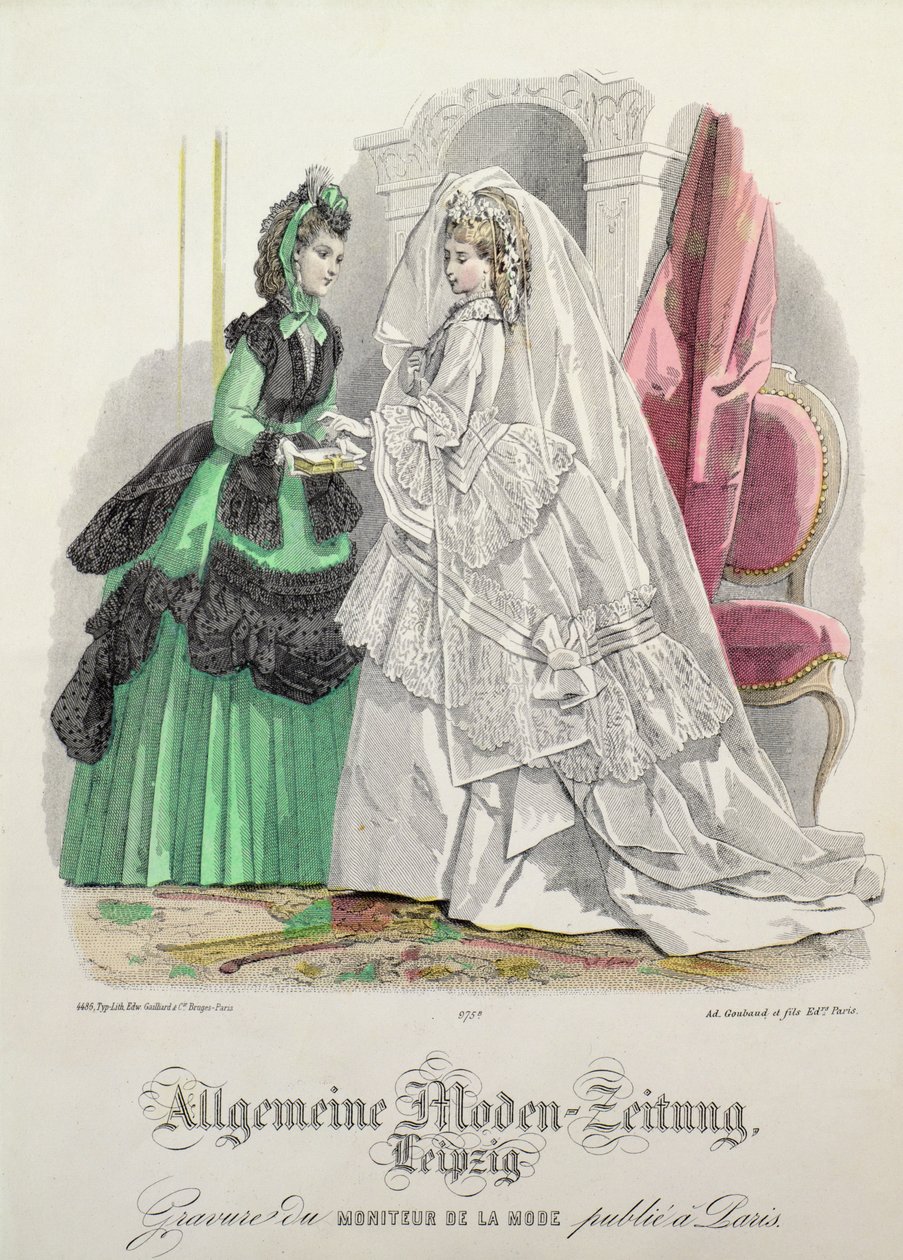 The Bride, German Fashions fra Leipzig fra Moniteur de la Mode av Unbekannt Unbekannt
