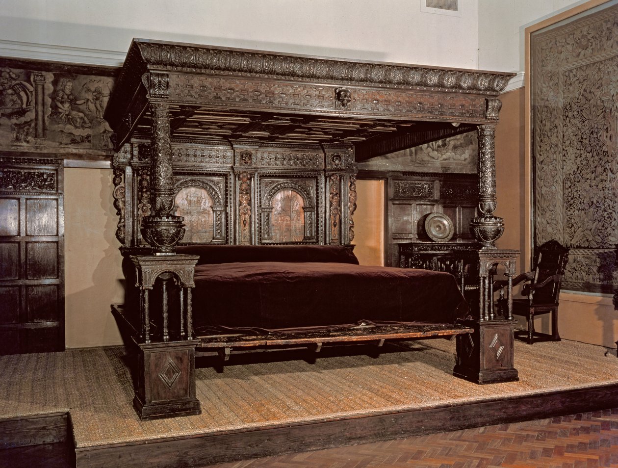 The Great Bed of Ware, utskåret eik, 1580 av Unbekannt Unbekannt
