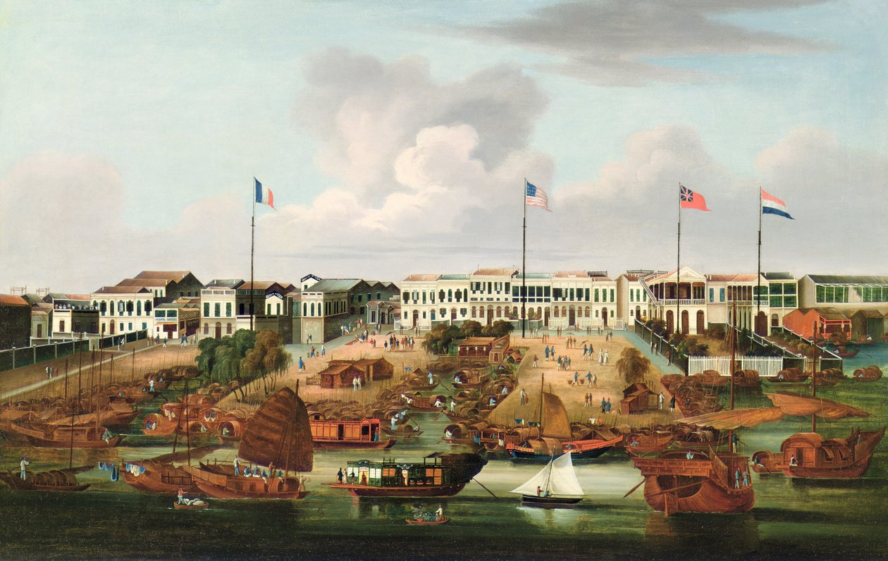 The Hongs of Canton - China Trade, ca. 1850 av Unbekannt Unbekannt