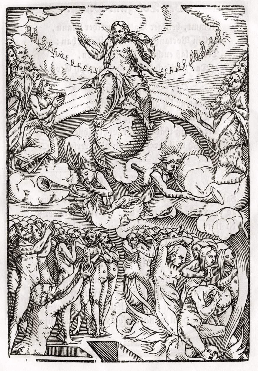 The Last Judgement, basert på et tresnitt av Hans Holbein (149798-1543) den yngre, fra 