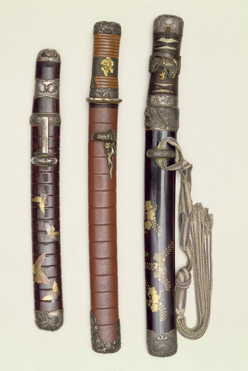 Tre Aikichi Tanto (sverd) fra Meiji-perioden, sent på 1800-tallet av Unbekannt Unbekannt