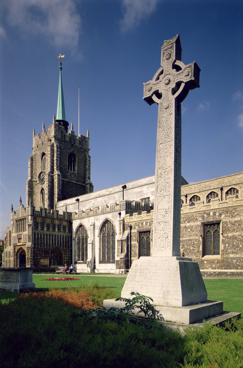 Utsikt over Essex Tower og South Porch, Chelmsford Cathedral, Essex av Unbekannt Unbekannt