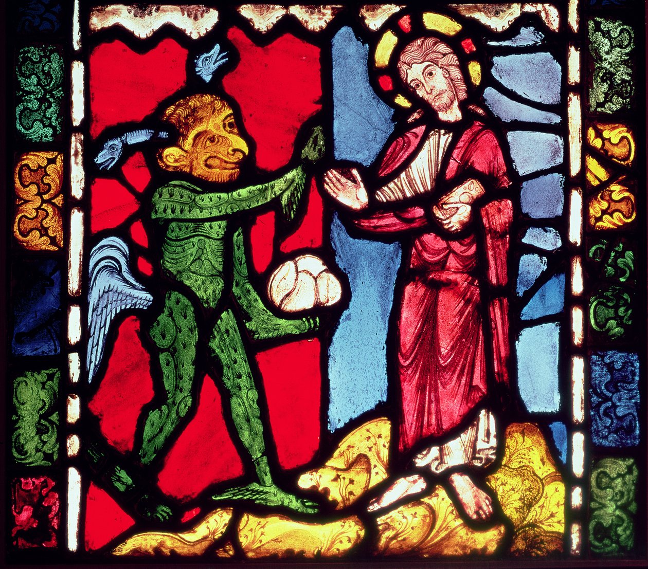 Vindu fra Troyes katedral som viser Kristi fristelse i ørkenen, ca. 1225 av Unbekannt Unbekannt