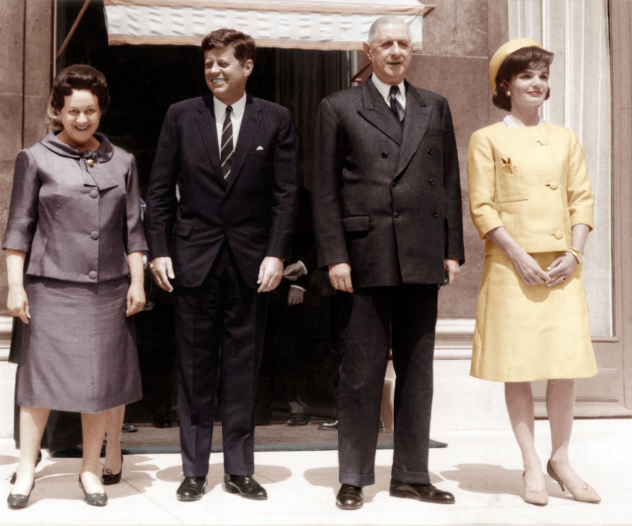Amerikansk president John Kennedy på Elysee Palace 31. mai 1961 med sin kone Jackie av Unbekannt Unbekannt