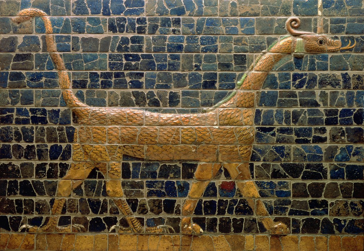 Dragon of Marduk, på Ishtar-porten, nybabylonsk, 604-562 f.Kr. av Unbekannt Unbekannt