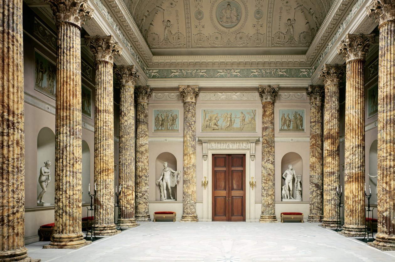 Interiør i Marble Hall, Kedleston Hall, Derbyshire av Unbekannt Unbekannt