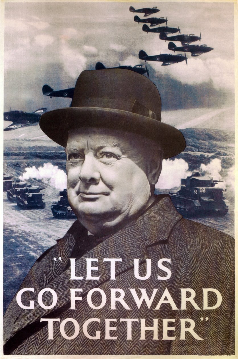 "La oss gå fremover sammen", propagandaplakat fra andre verdenskrig, 1940 av Unbekannt Unbekannt