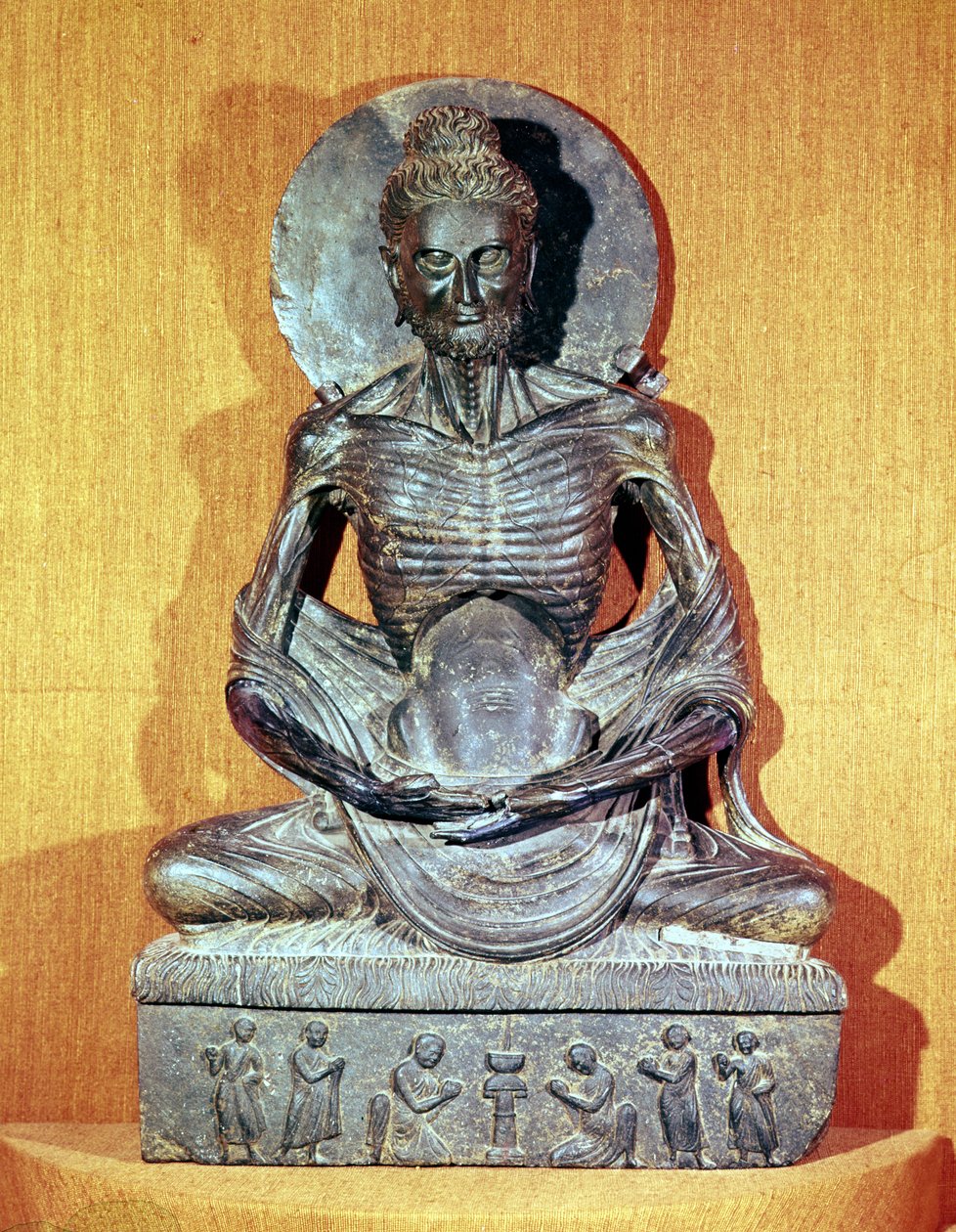 Sittende Buddha i meditasjon, gresk-buddhistisk stil, 1.-4. århundre av Unbekannt Unbekannt