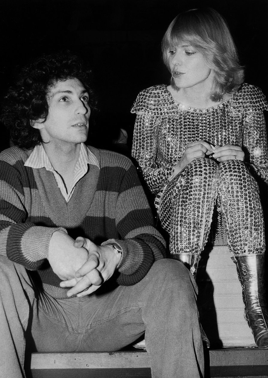 Den franske komponisten og sangeren Michel Berger med sin kone Sanger France Gall på The Stamania "S-øving 4. april 1979 av Unbekannt Unbekannt