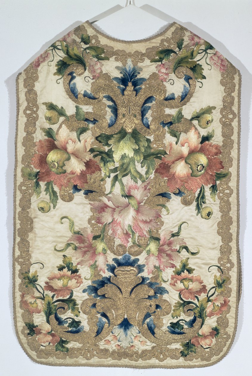 Chasuble, dekorert med blomster, fransk, sent på 1600-tallet av Unbekannt Unbekannt