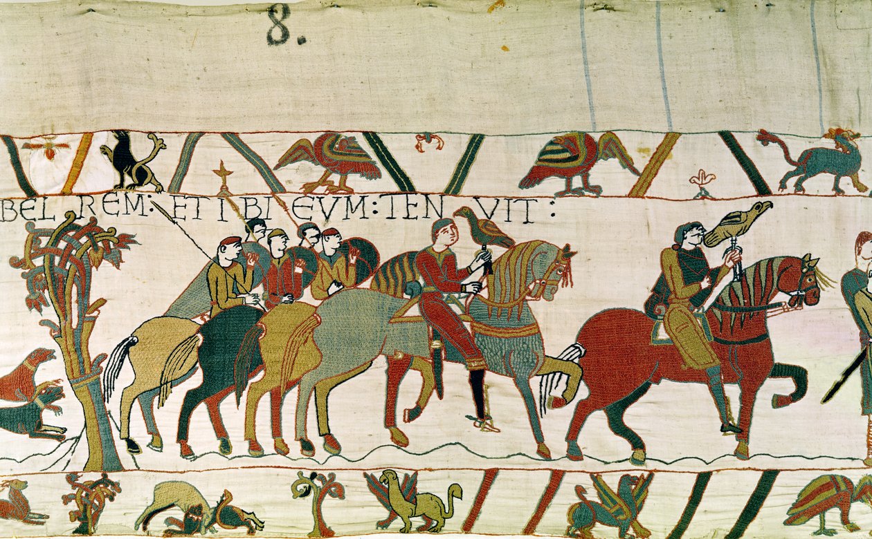 Grev Guy fører Harold til Beaurain hvor han holder ham, Bayeux Tapestry av Unbekannt Unbekannt