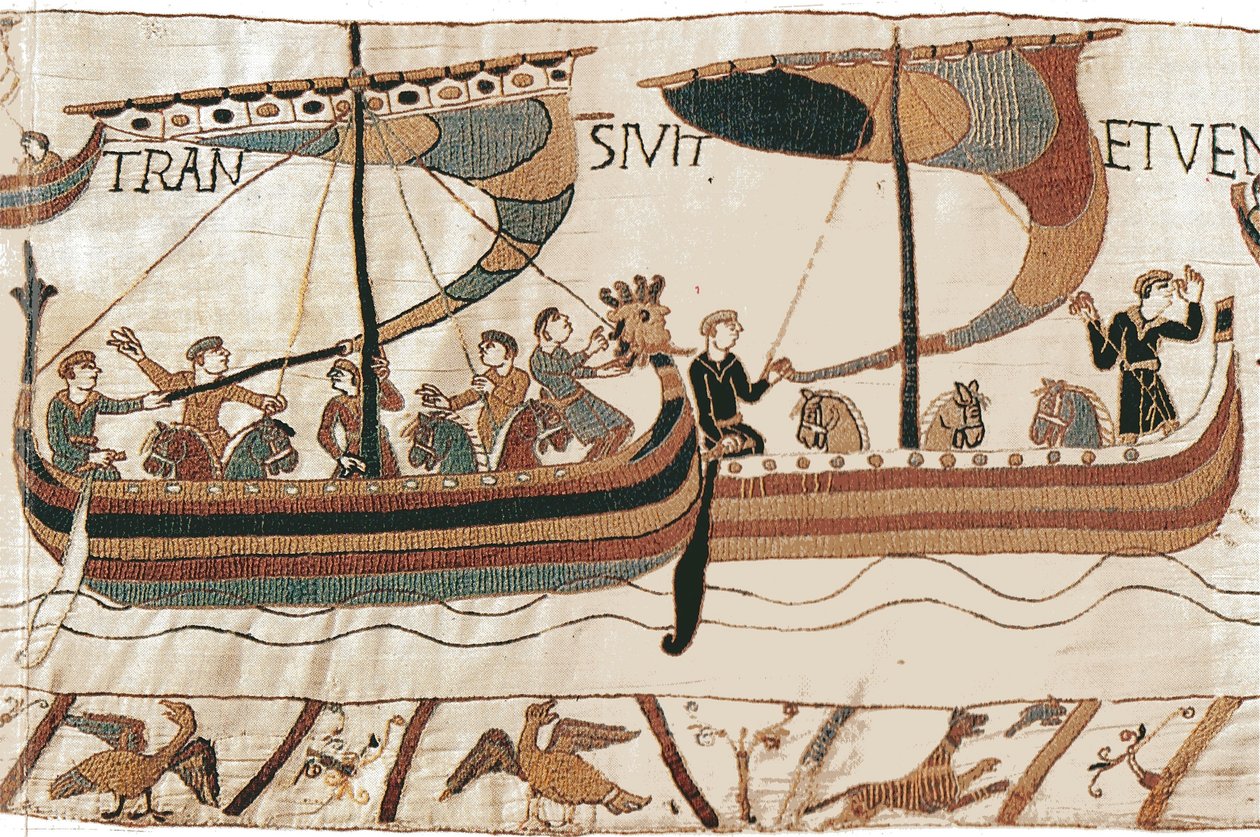 Duke William og den normanniske invasjonsflåten krysser kanalen, Bayeux Tapestry av Unbekannt Unbekannt