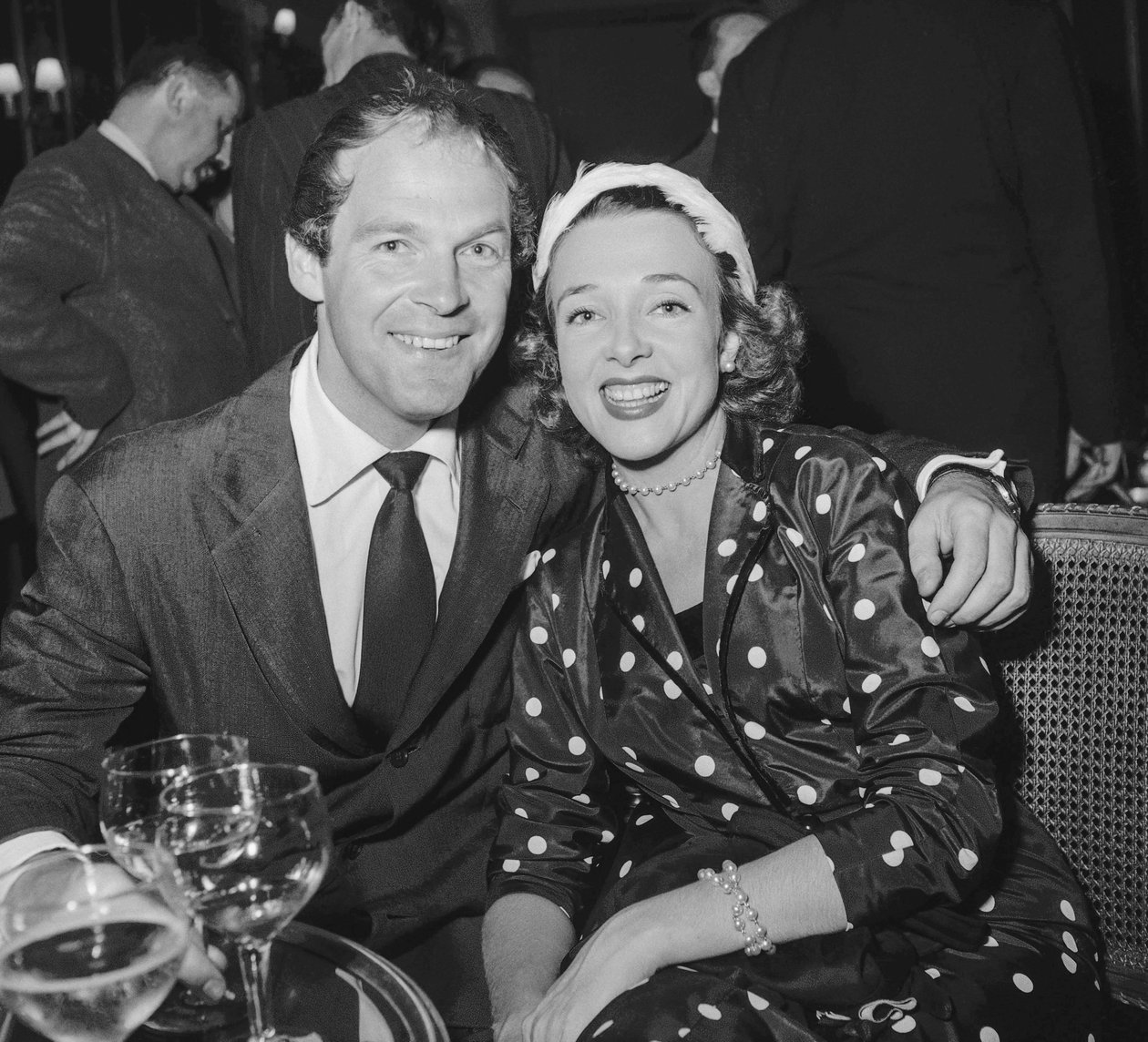 Valg av Miss Cinemonde, Paris, 27. juni 1950: Bill Marshall og Micheline Presle av Unbekannt Unbekannt