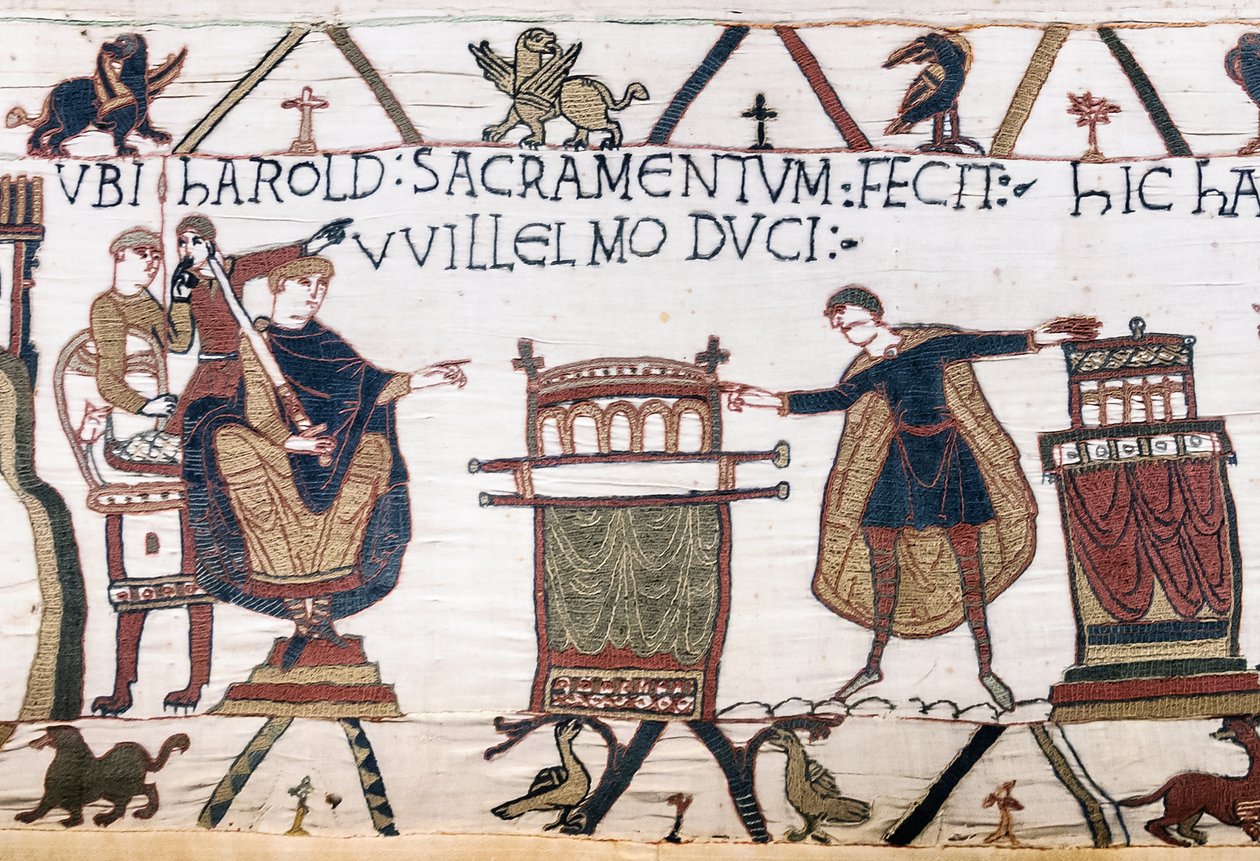 Harold sverger en hellig ed til William i Bayeux, Bayeux-teppet av Unbekannt Unbekannt