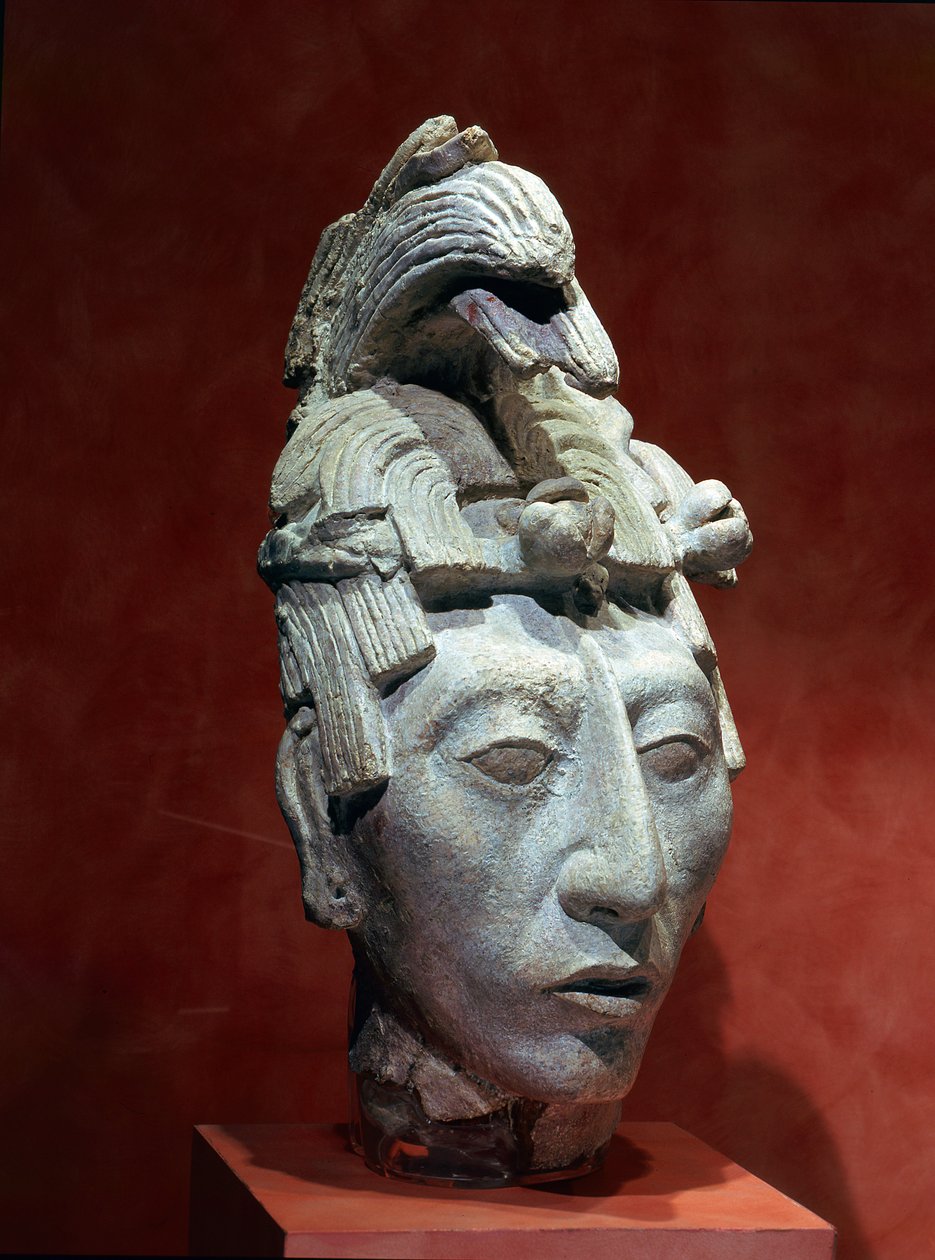 Kong K"inich Janaab Pakal I, portretthode fra Temple of the Inscriptions, Maya klassisk epoke, 7. århundre av Unbekannt Unbekannt